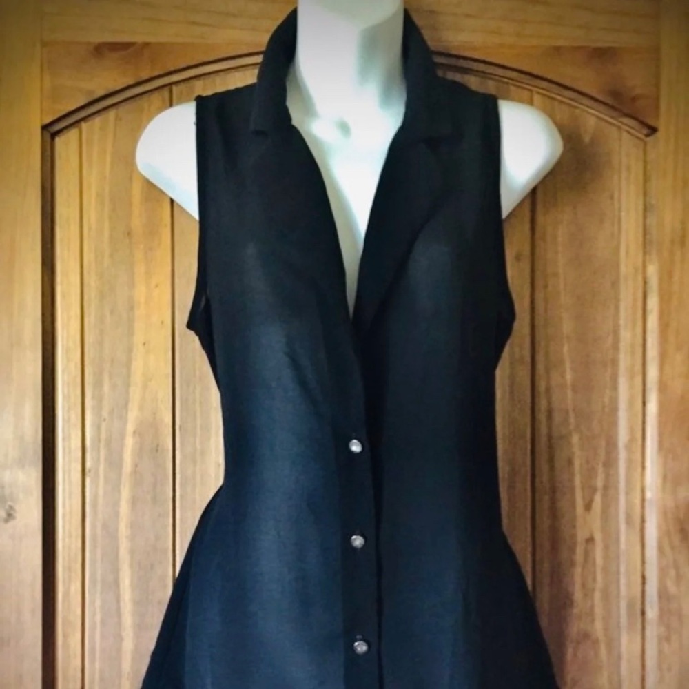 Woman’s Black Sheer Top